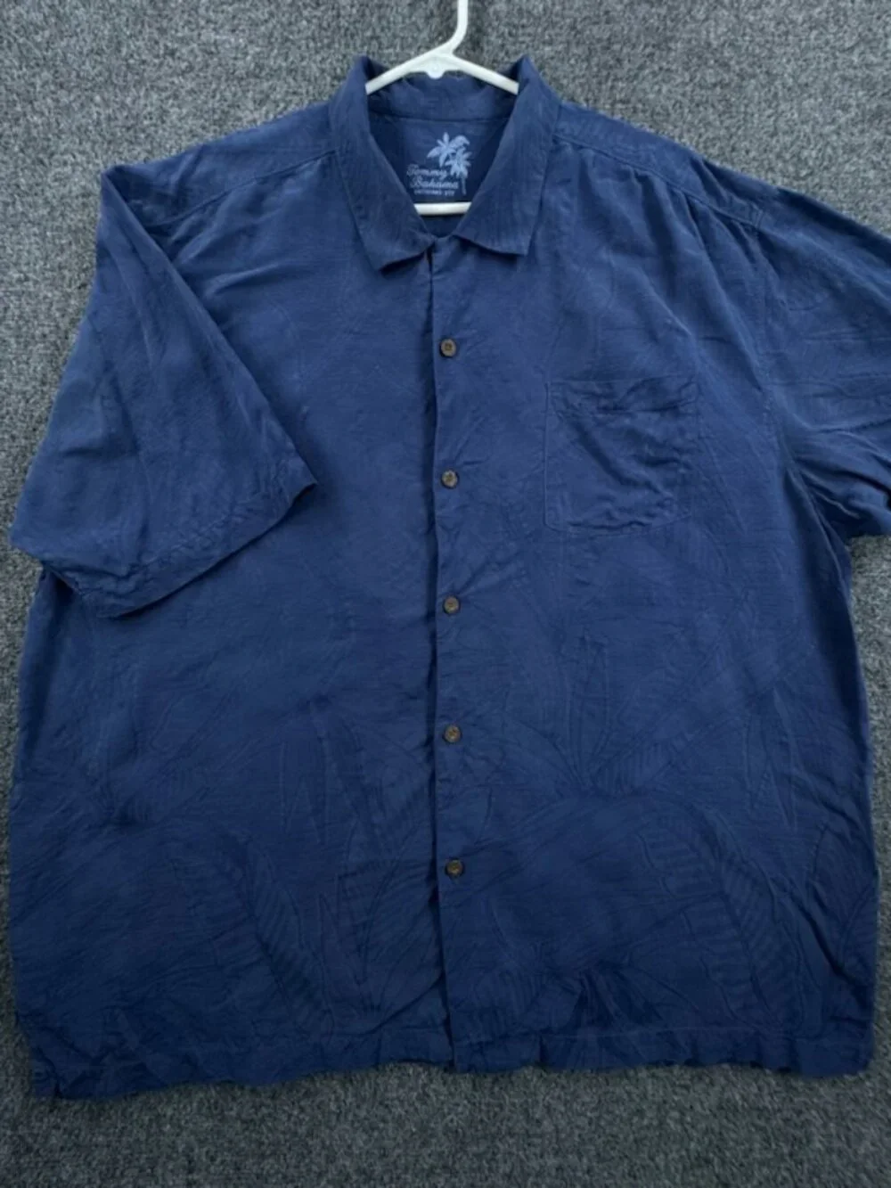 Tommy Bahama Short Sleeve Silk 2XL Floral Blue Logo Shirt Men Beach Button Up